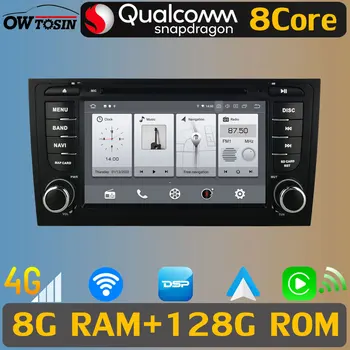 Qualcomm Snapdragon Android 10 8 Core 8 + 128 Г Для Audi A6 S6 RS6 C5 1997-2004 Автомобильный GPS Радио Авто DSP Головное Устройство 4G SIM 2Din Стерео