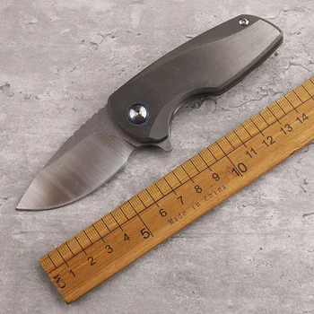 Портативный инструмент EDC для кемпинга на открытом воздухе 14C28N Стальной лист Ручка из титанового сплава Мини Складной нож
