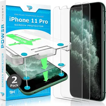 Защитная пленка Power Theory для iPhone 11 Pro [2 упаковки] с комплектом для легкой установки [Высококачественное закаленное стекло для iPhone 11Pro]