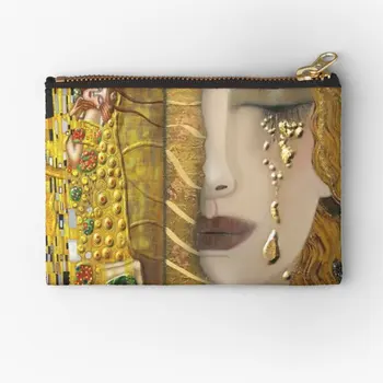 My Klimt Series Gold, Сумки на молнии, Кошелек, Карман для ключей, Нижнее Белье, Трусики, Косметические Носки для монет, Маленькие Женские